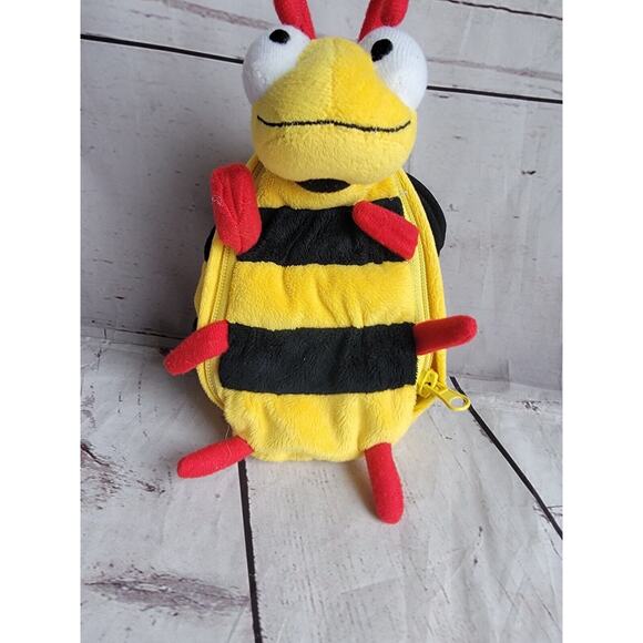 Hallmark Bug Em Bee Bumble Bee 8 Inch Zipper Pouch Plush Stuffed Animal Bag - Picture 2 of 9